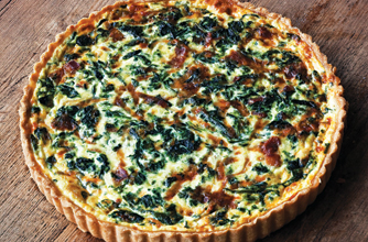 Spinach and bacon tart