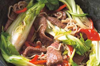 Steak and pak choi stir-fry