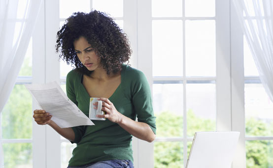 Woman reading a letter Woman reading a letter