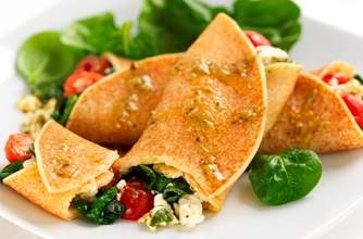Pesto and feta pancakes 