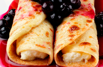 Lemon and blueberry pancakes 