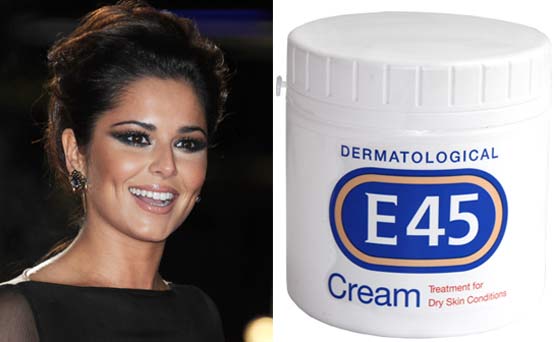 Cheryl Cole uses E45 cream to keep her skin smooth Cheryl Cole uses E45 cream to keep her skin smooth