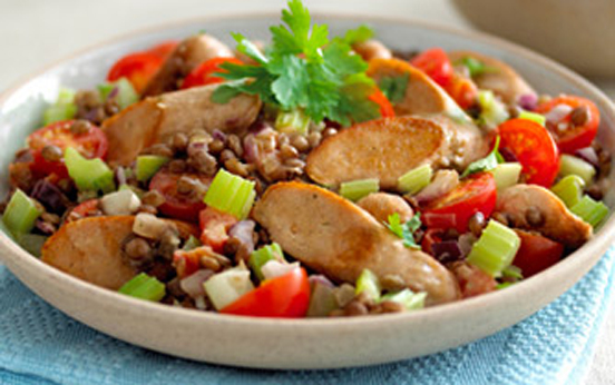 Quorn sausages with lentils Quorn sausages with lentils