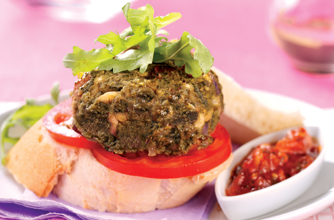 Spicy bean burger