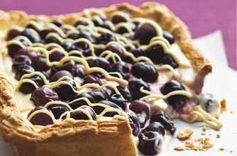 Cherry and custard tart