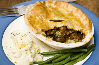 Simon Rimmer's peppered mushroom and stilton pie