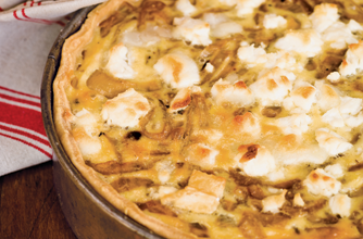 Simon Rimmer's goat's cheese and onion tart