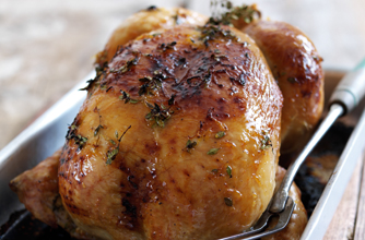 Honey and lemon thyme roast chicken