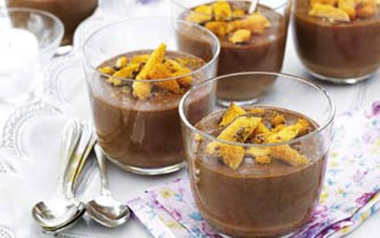 Chocolate honeycomb mousse pots Chocolate honeycomb mousse pots