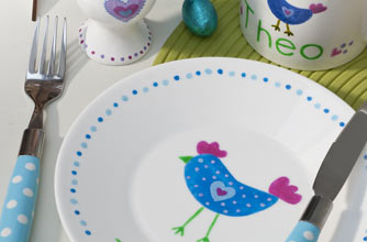 Easter chick ceramic painting