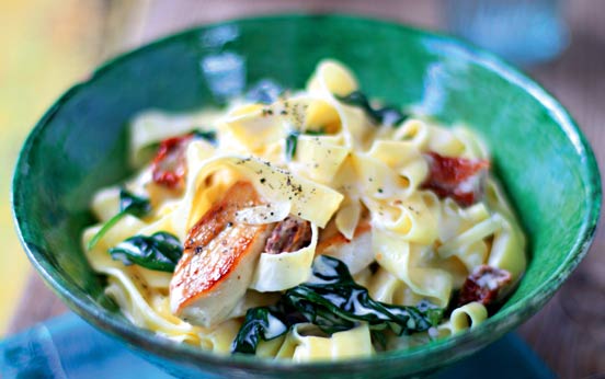 Creamy spinach chicken pasta