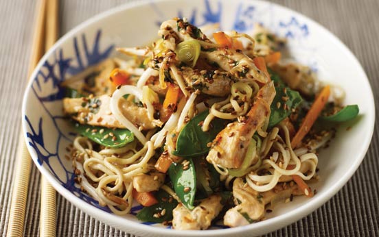 Lemon chicken stir-fry with noodles Lemon chicken stir-fry with noodles