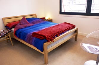 wooden bed wooden bed