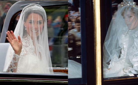 Kate and Diana on the way to their weddings Kate and Diana on the way to their weddings