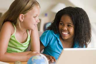 kids on a laptop