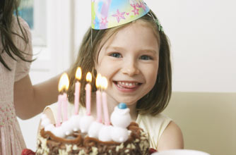 Girl with a birthday cake