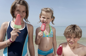 Kids on holiday on the beach