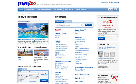 Top 10 bargain websites: Travelzoo Top 10 bargain websites: Travelzoo