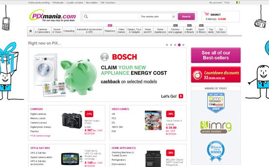 Top 10 bargain websites: Pixmania Top 10 bargain websites: Pixmania