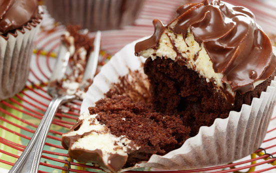 Chocolate dipped cupcakes