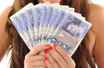 Woman holding money