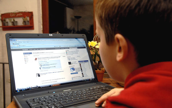 facebook, boy on computer, computer, online, social media, social networking,