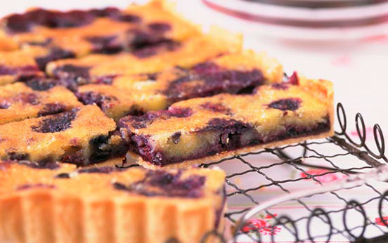 Blueberry bakewell tart