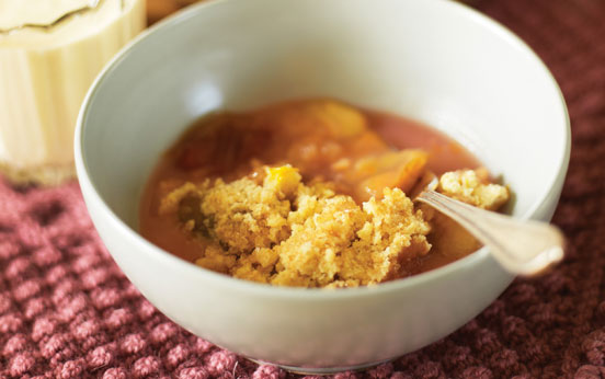 Mary Berry's orange and plum crumble