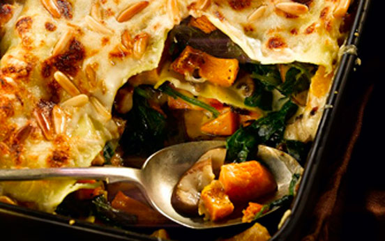 Butternut squash, spinach and mushroom lasagne Butternut squash, spinach and mushroom lasagne