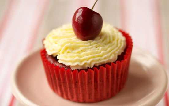 Lower-fat red velvet cupcakes Lower-fat red velvet cupcakes