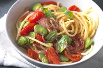 Tomato and bean pasta