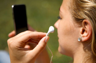 Woman listening to music Woman listening to music
