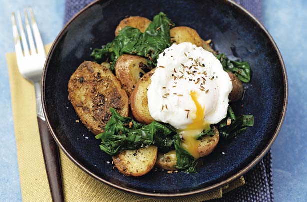 Ordinary fried potatoes and eggs is spiced up in this easy and quick meal. It only takes minutes to prepare and it's cheap too.