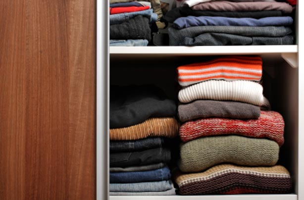 Jumpers in wardrobe Jumpers in wardrobe