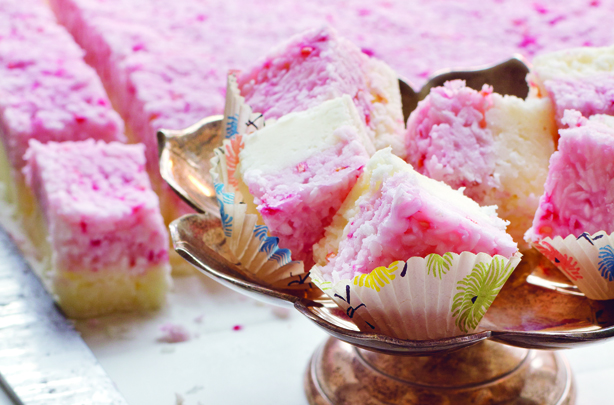 Soft Raspberry Coconut Ice