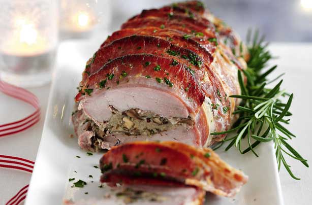Slimming World’s stuffed pork wrapped in bacon Slimming World’s stuffed pork wrapped in bacon