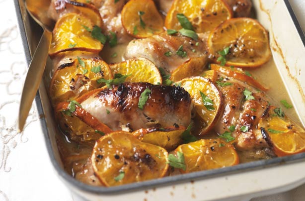 Roasted chicken with clementines Roasted chicken with clementines