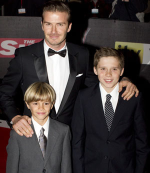 David Beckham, Romeo and Brooklyn David Beckham, Romeo and Brooklyn