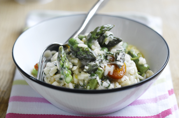 Asparagus, Watercress and Tomato Risotto