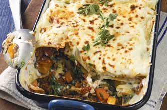 Quorn, squash and spinach lasagne