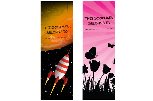 Space bookmark and flower bookmark