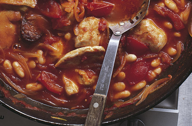 Dinner of the day: chicken and chorizo stew 