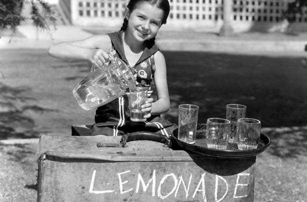 Girl with a lemonade stall