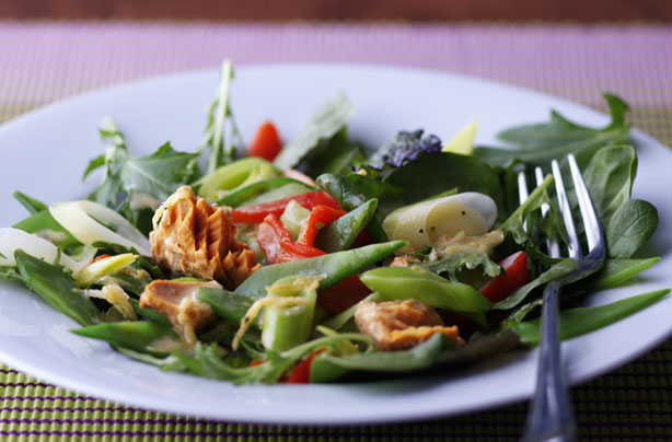 Weight Watchers Salmon, Leek and Red Pepper Salad Weight Watchers Salmon, Leek and Red Pepper Salad