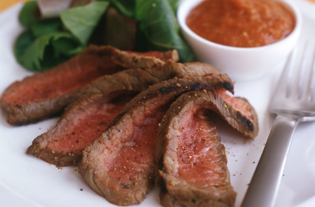 Weight Watchers Grilled Steak with Roast Pepper Dressing