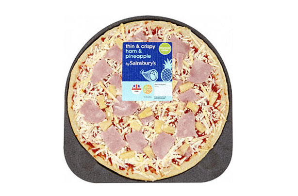 Sainsbury's ham and pineapple pizza Sainsbury's ham and pineapple pizza