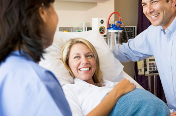 Woman having a baby