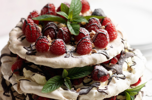 The Hairy Bikers hazelnut and chocolate vacherin
