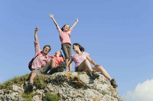 Family hiking