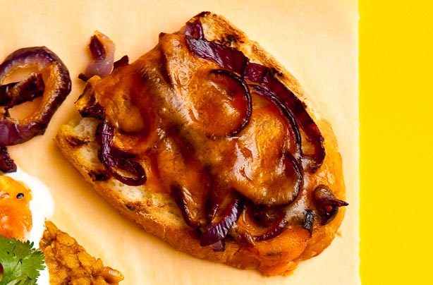 Cheese and onion toast topper Cheese and onion toast topper